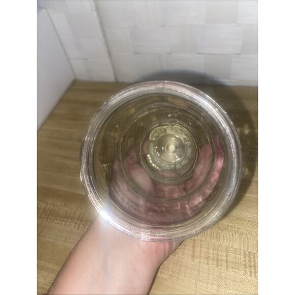 Vintage Clear Glass Christmas Tree Shaped 2-Part Candy Jar Container 7.5” x 3" - Picture 4 of 8